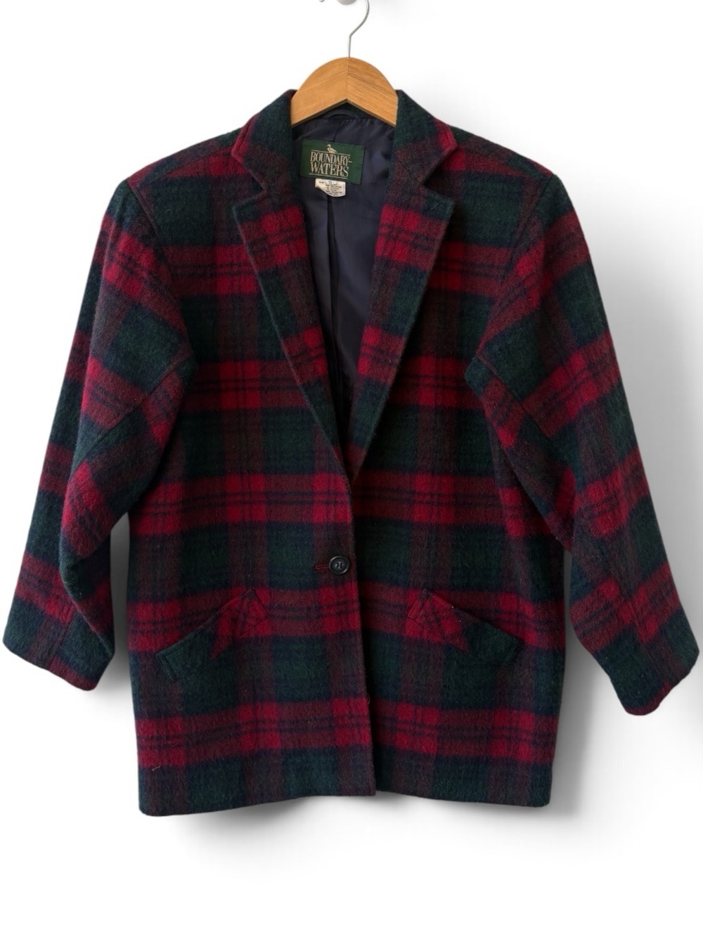 Vintage Boundary Waters Plaid Blazer Jacket Made in Japan Tartan Size 5